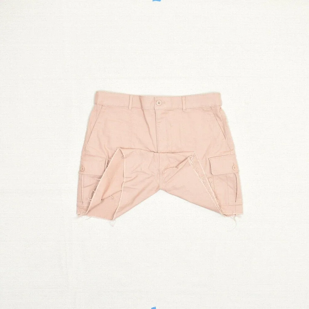 Loft Women Cargo Shorts Zip Solid Pockets Cotton Pink Size 8